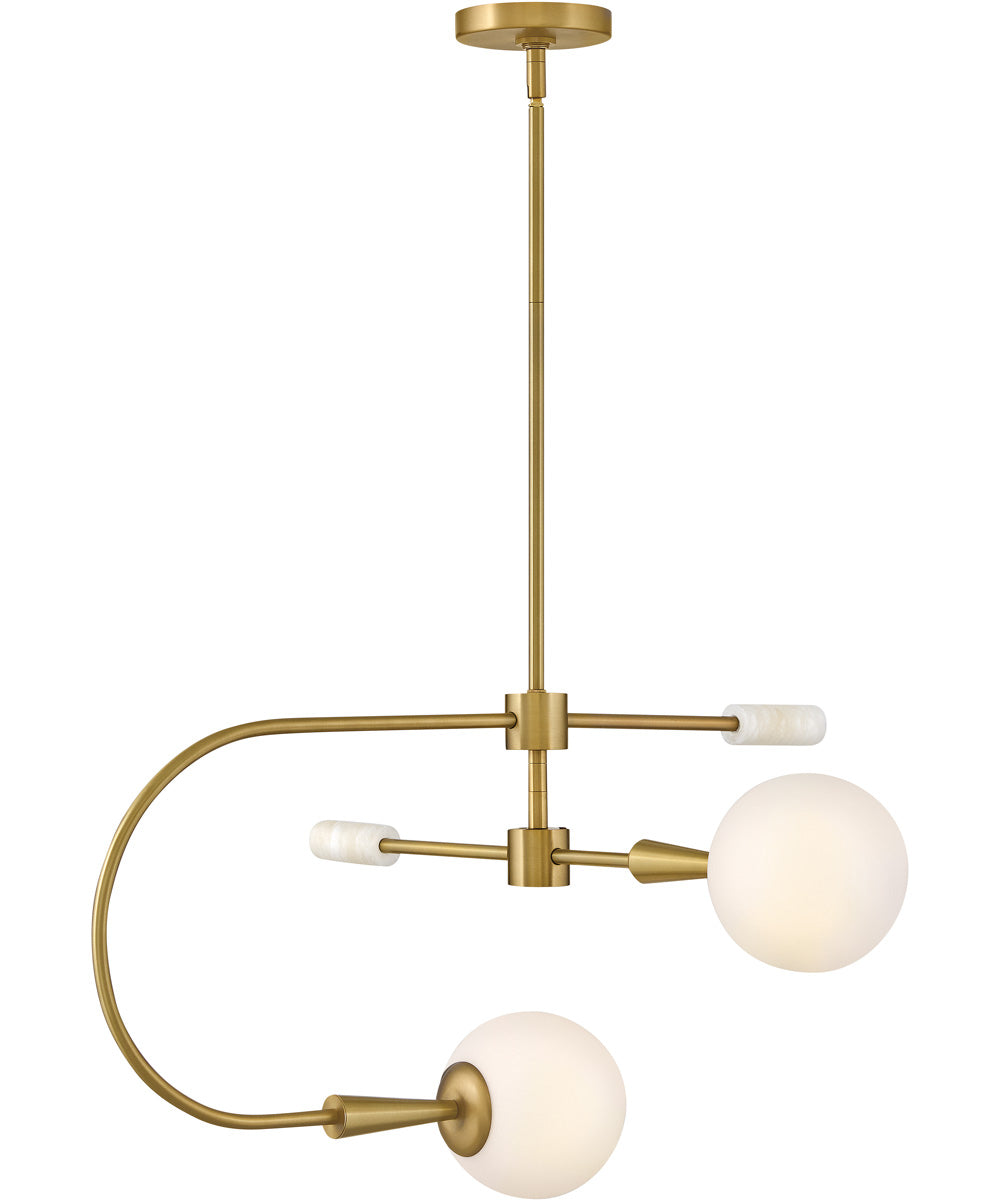 Maude 2-Light Medium Single Tier in Lacquered Brass