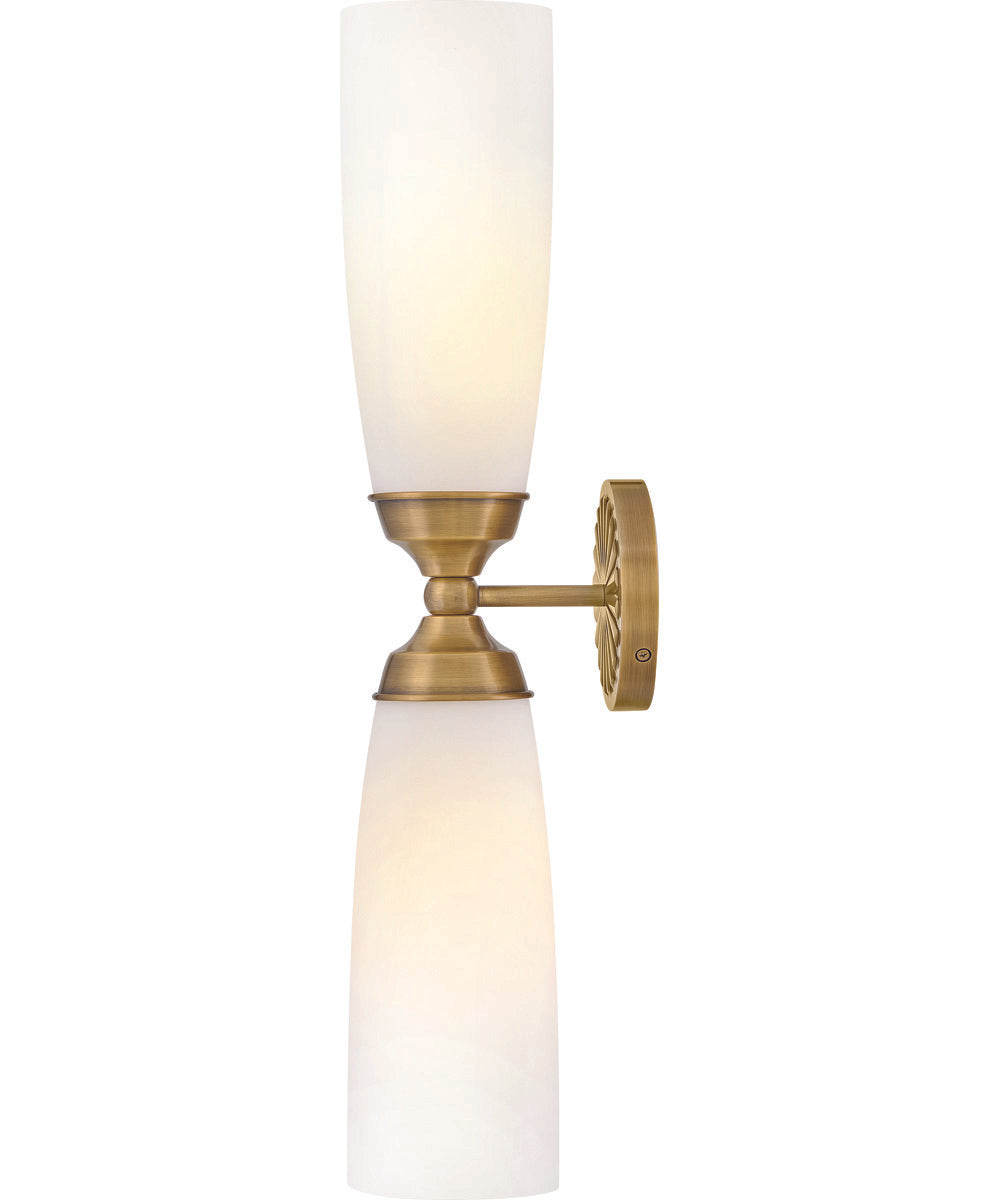 Alexis 2-Light Large Two Light Sconce in Heritage Brass