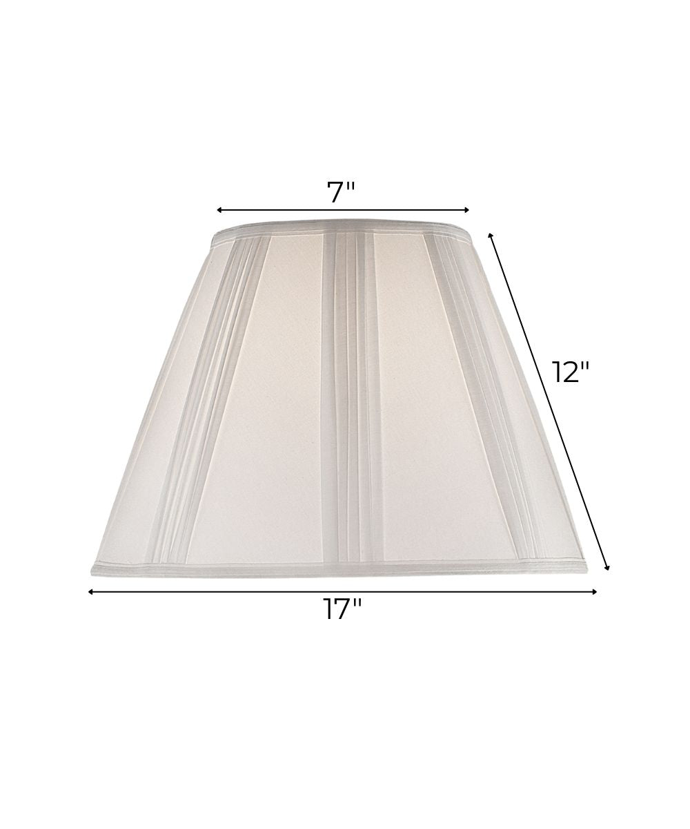 7x17x12 White Linen French Drape Hardback Empire Lampshade