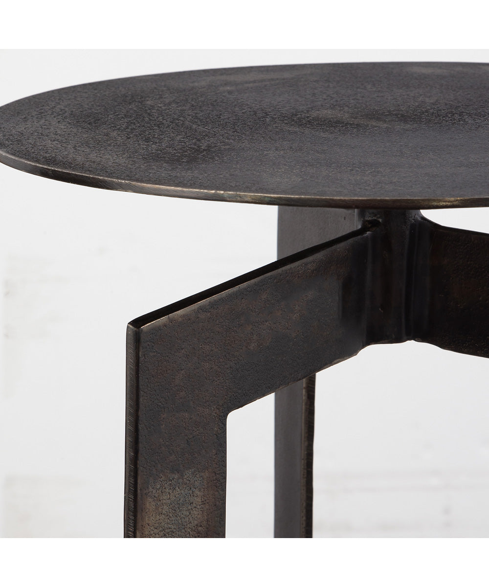 Deltoid Gunmetal Accent Table