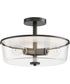 Fuller 3-Light Semi Flush/Pendant Convertible Black