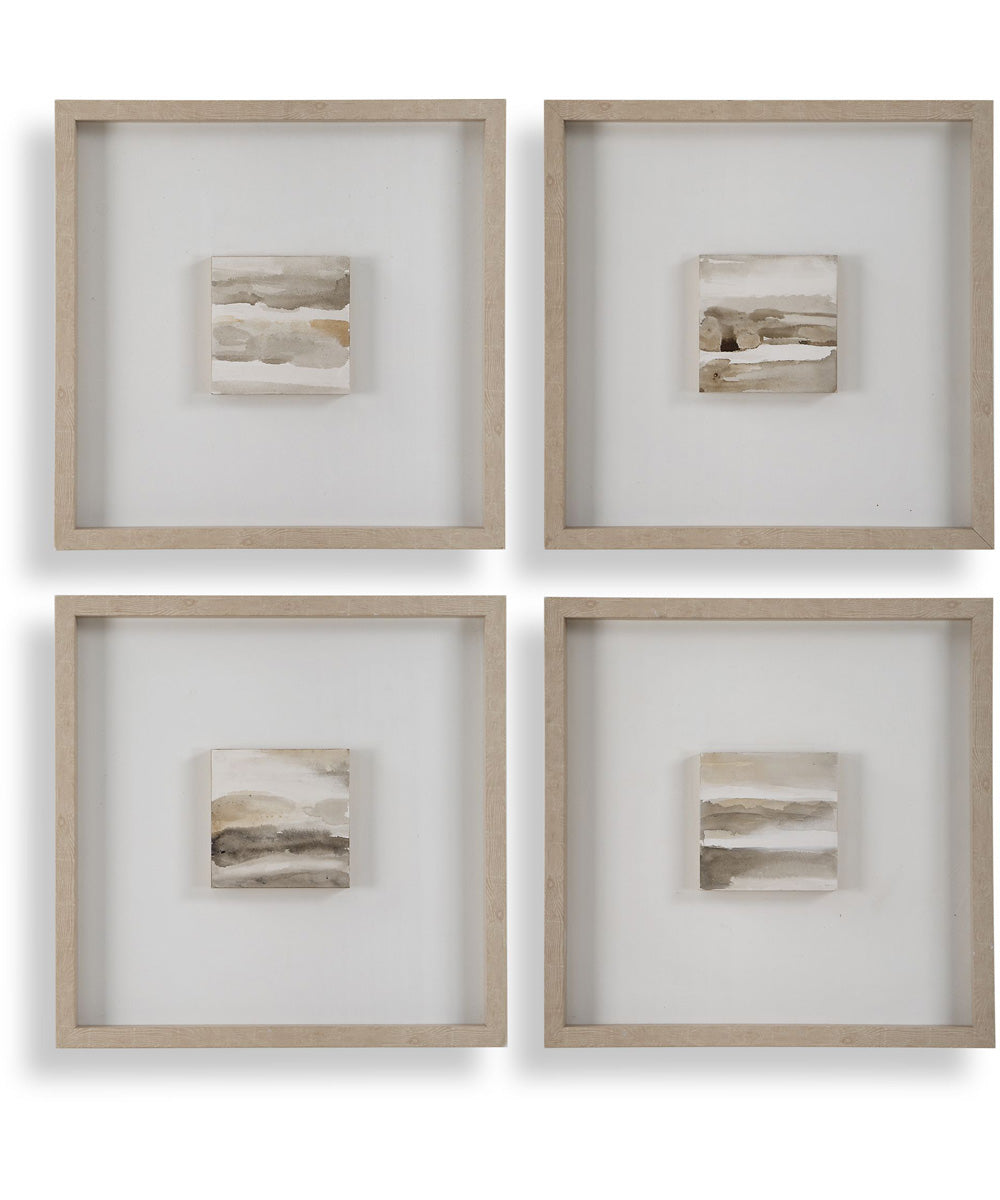 Studying Sepia Hand Painted Canvases Set of 4