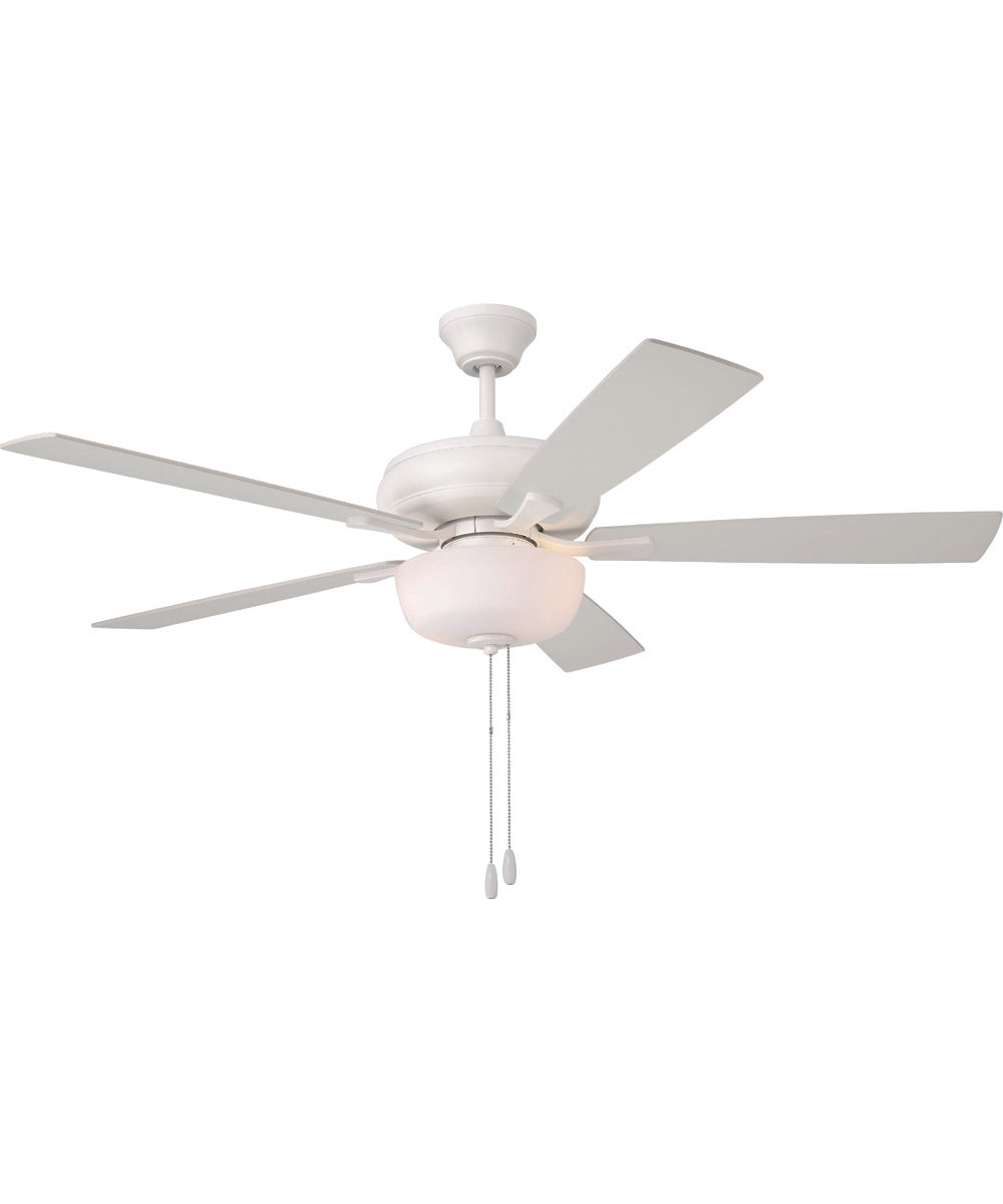 EOS 2 Light Frosted White Bowl 52" Ceiling Fan 2-Light Fan White