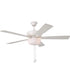 EOS 2 Light Frosted White Bowl 52" Ceiling Fan 2-Light Fan White
