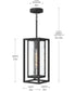 Shaw 17 Inch 1 Light Outdoor Pendant with Clear Glass Textured Black