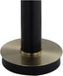 Metal Table Lamp in Black and Antique Gold with White Linen