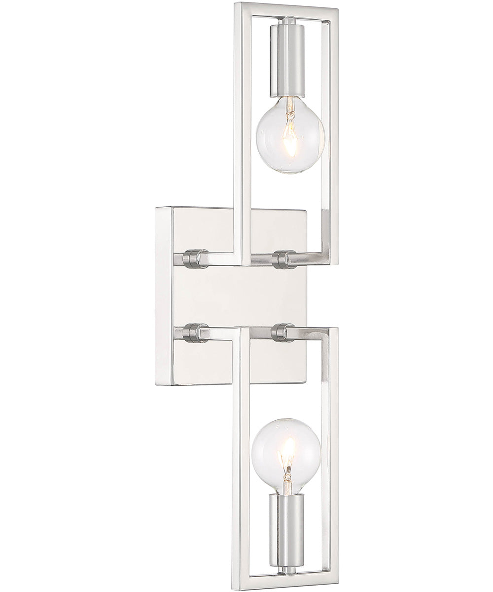 Finni 2 Light Wall Sconce Polished Nickel