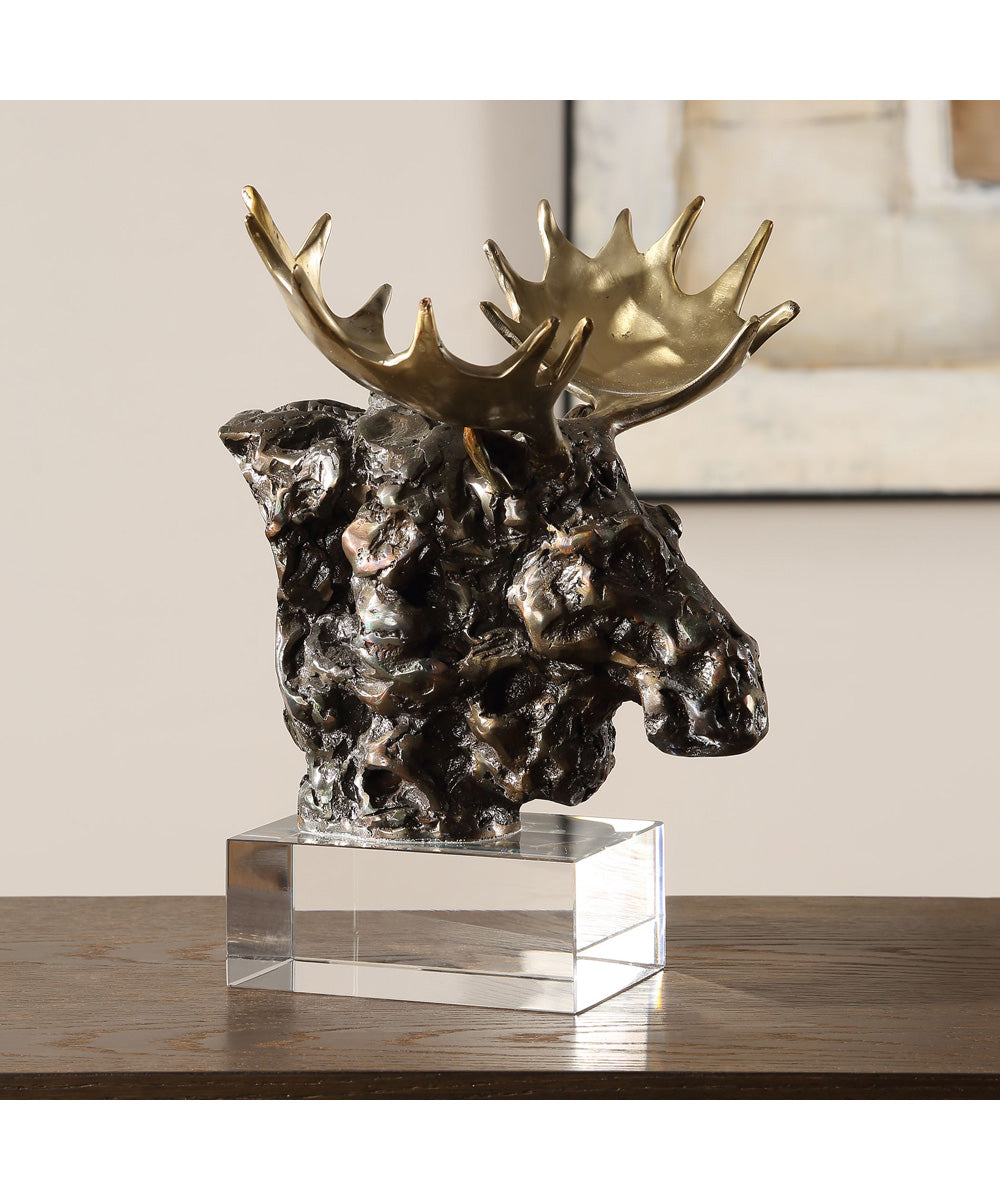 Moose Bust Bronze Sculpture