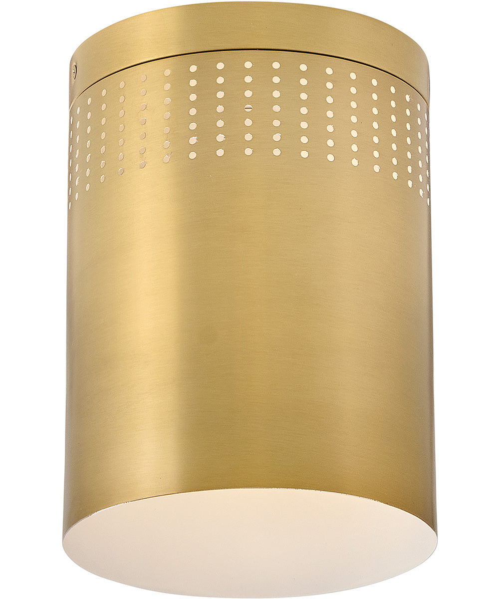 Casey 1-Light Small Flush Mount in Lacquered Brass