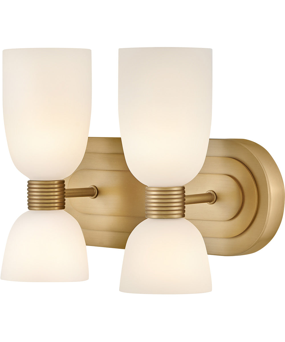 Tallulah 4-Light Small Two Light Vanity in Lacquered Brass