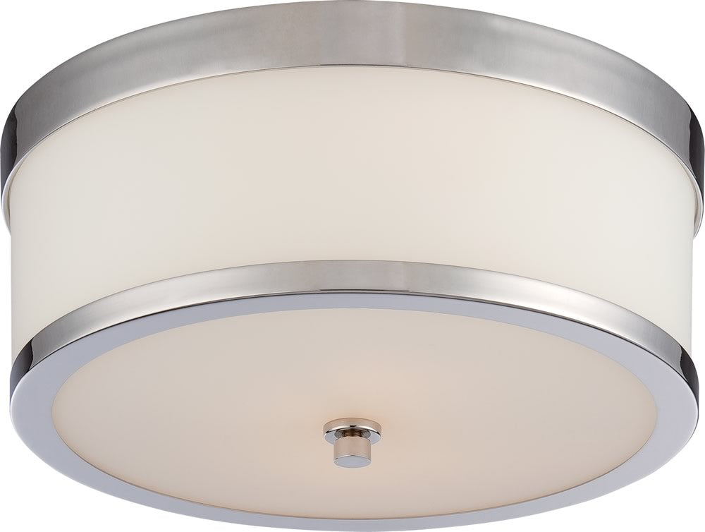 14"W Celine 2-Light Close-to-Ceiling Polished Nickel