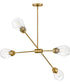 Livie 4-Light Medium Convertible Mobile Single Tier in Lacquered Brass