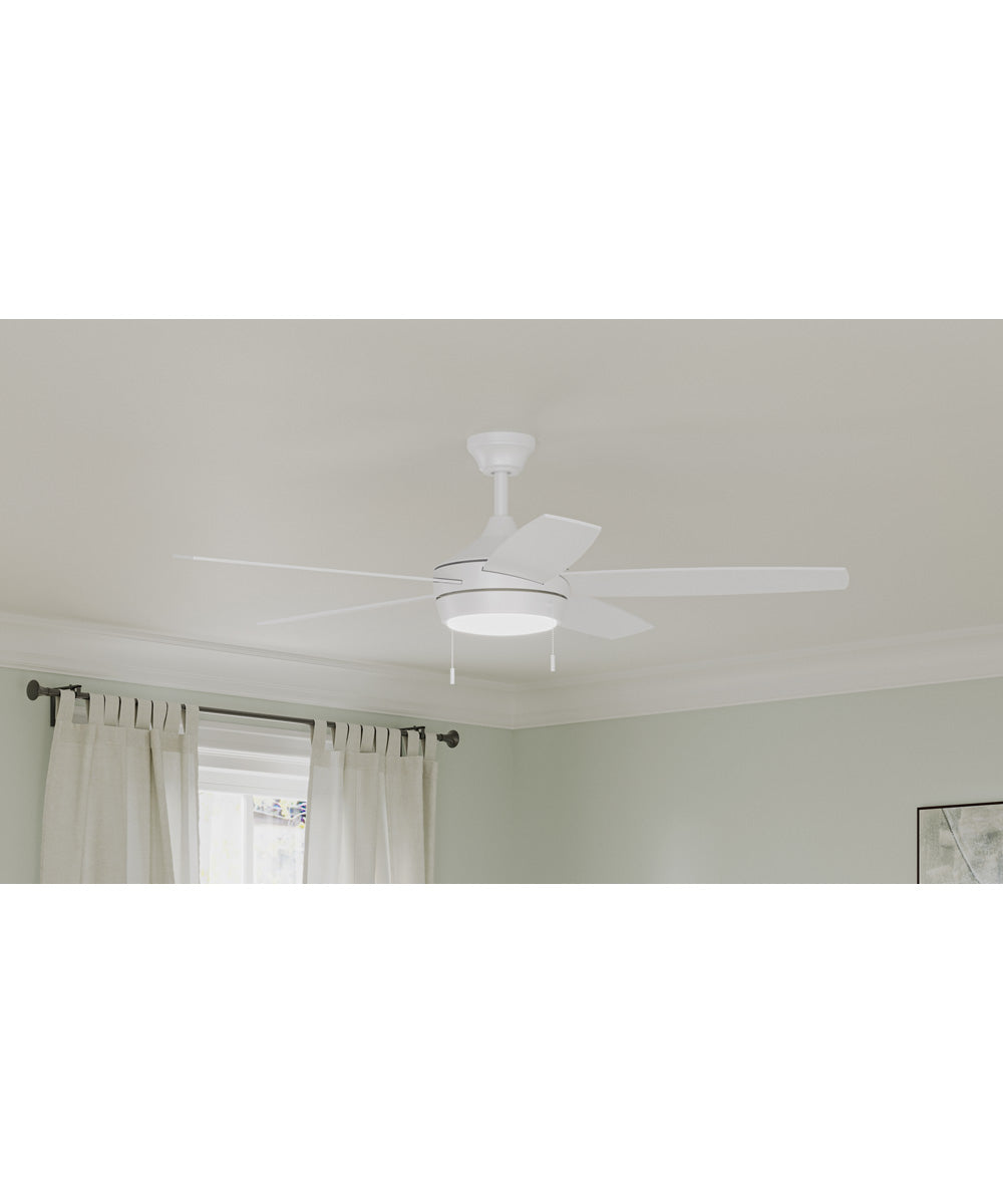 Nolyn V 52 in. 5-Blade Modern LED Ceiling Fan Matte White