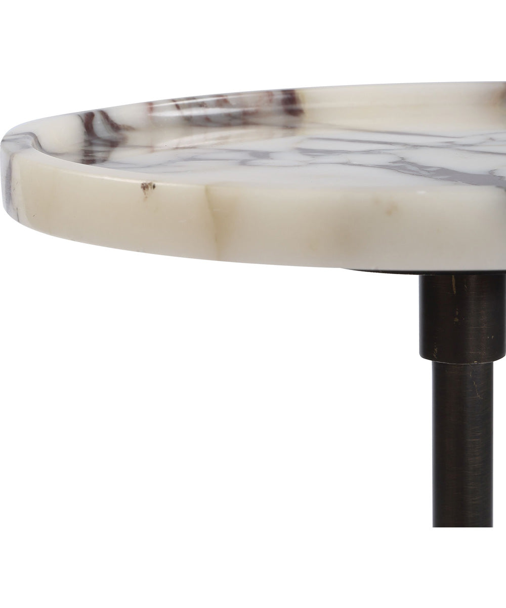 Brunson White Marble Drink Table