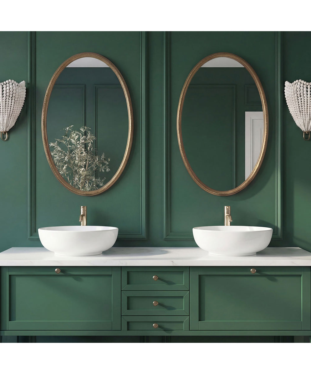 Ellis Beaded Brass Oval Mirror