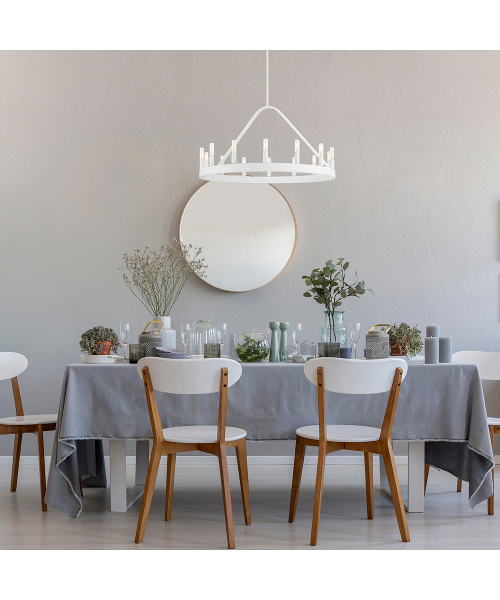 Carousel 14 Light Chandelier Matte White