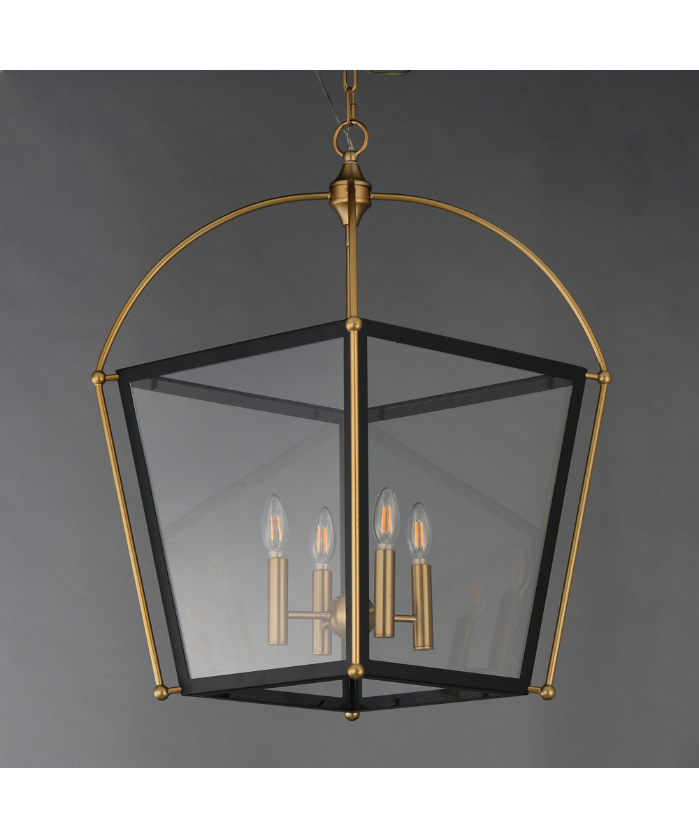 Mccadden 4-Light Pendant Black / Natural Aged Brass
