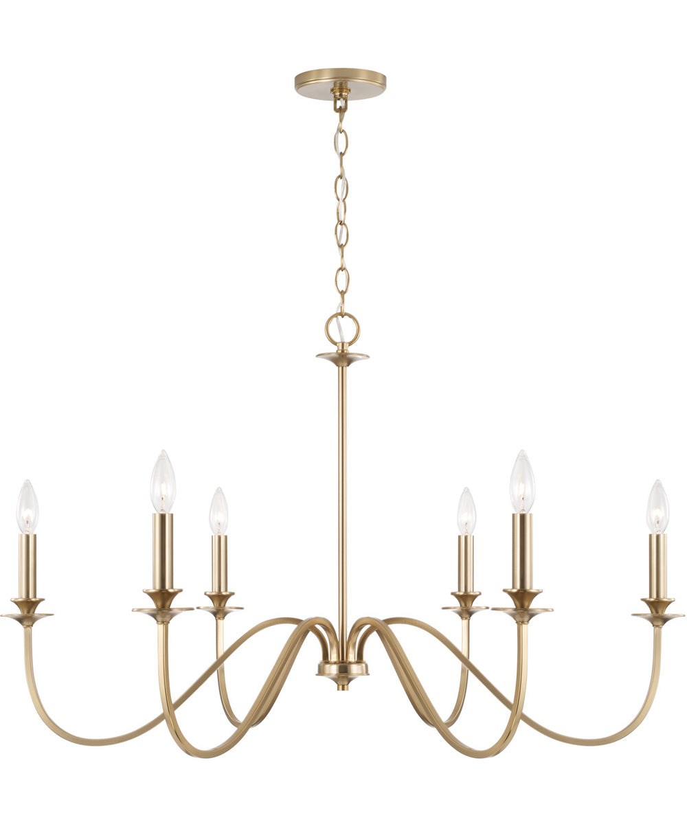 Weston 6-Light Chandelier Matte Brass