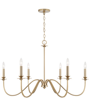 Weston 6-Light Chandelier Matte Brass
