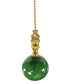 Polished Brass Hunter Green Ceramic Ball Fan Pull 2.25"h