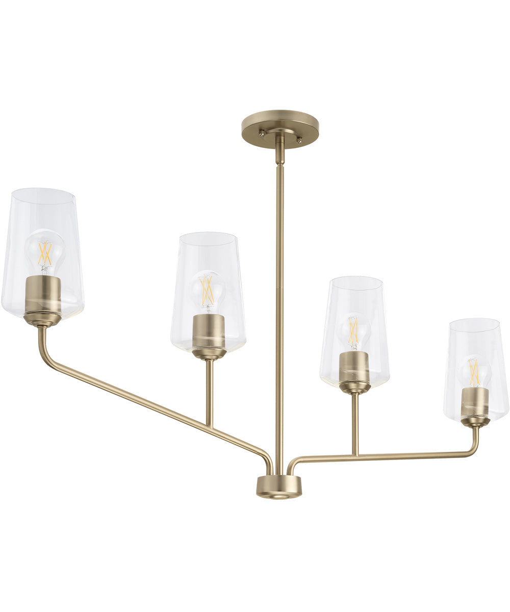 Celino 4-Light Linear Chandelier Champagne Bronze