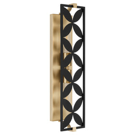 Mariposa 2-light Bath Vanity Light Matte Black w/Aged Brass