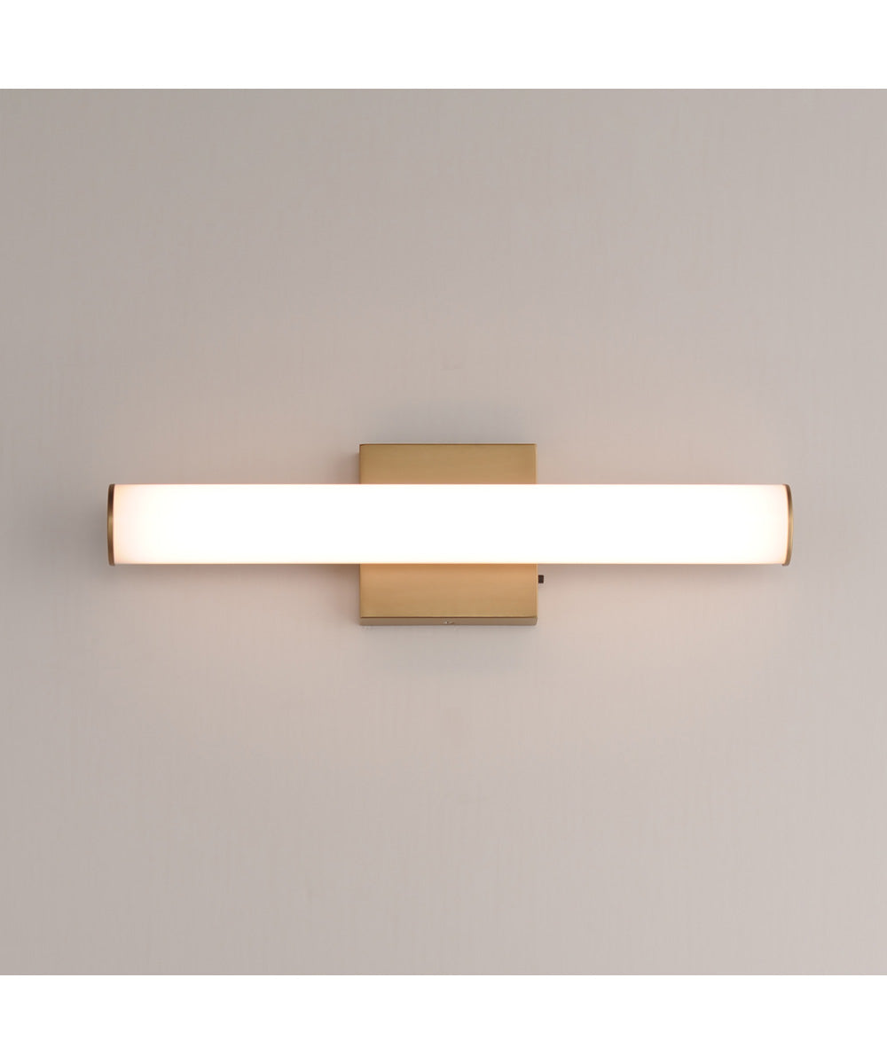 Rail 18 inch LED Bath Vanity 5CCT Natural Aged Brass