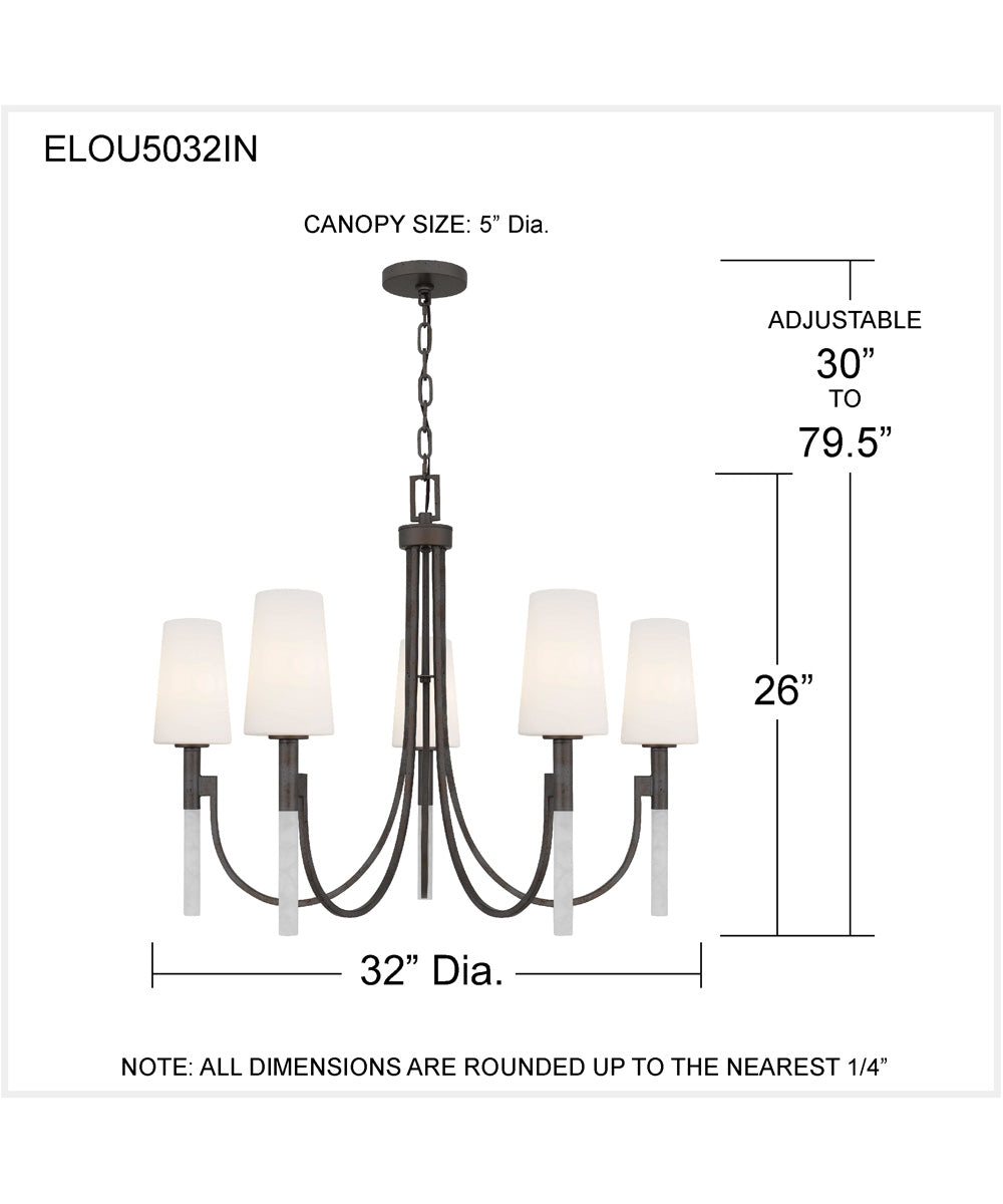 Eloura 5-light Chandelier Iron Gate