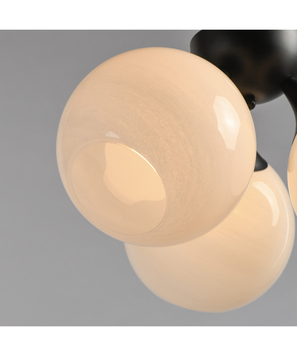 Neve 3-Light Semi Flush Black