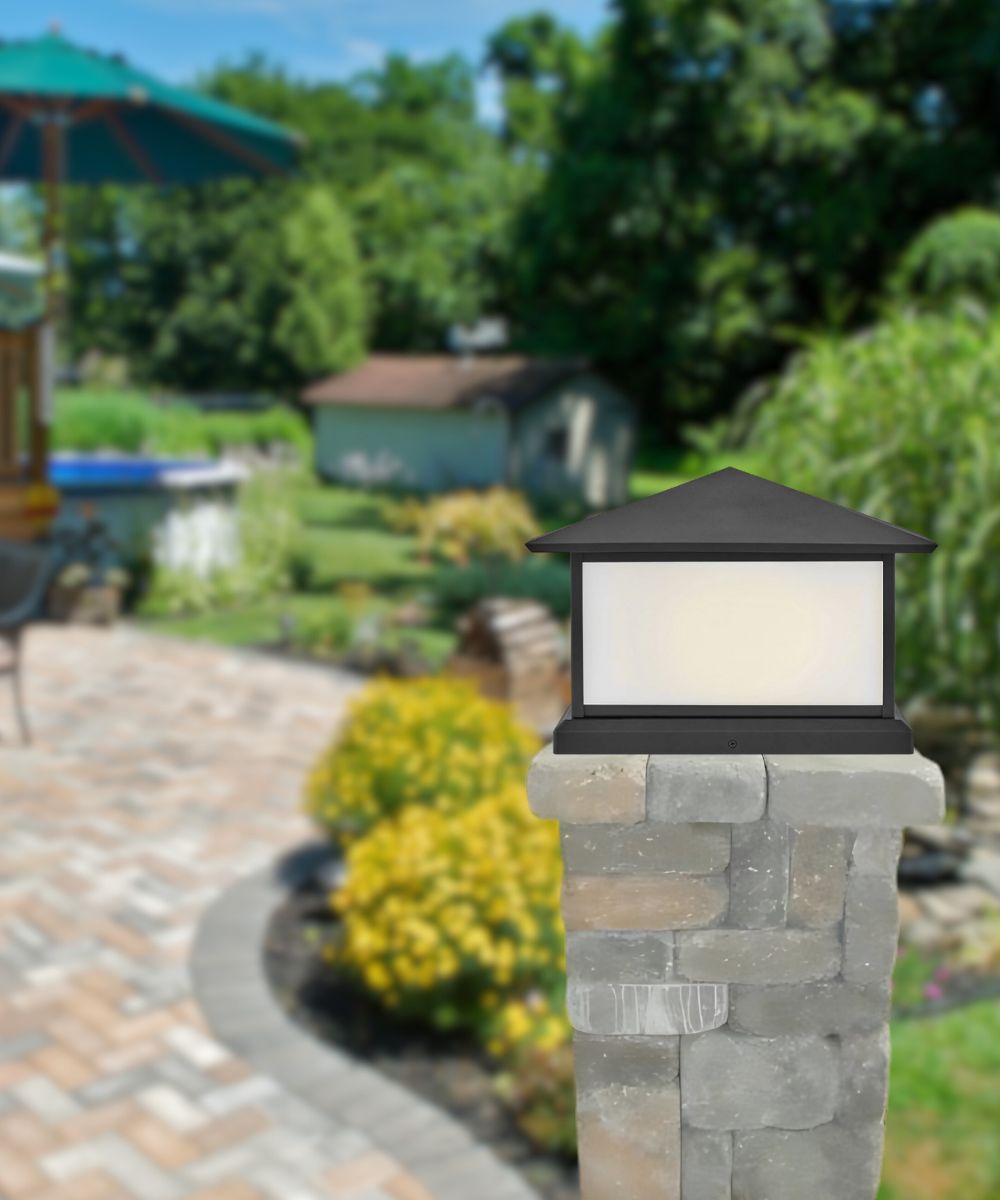 Walter 2-Light Large Pier Mount Lantern 12v in Textured Black
