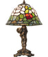 12" High Tiffany Rosebush Cherub Accent Lamp