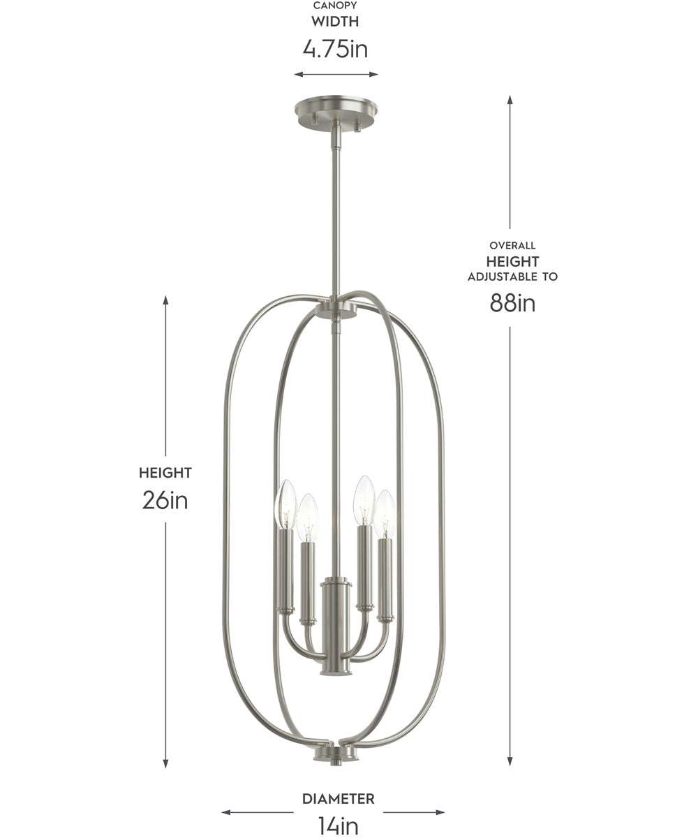 Reines 4-Light Foyer Pendant Brushed Nickel