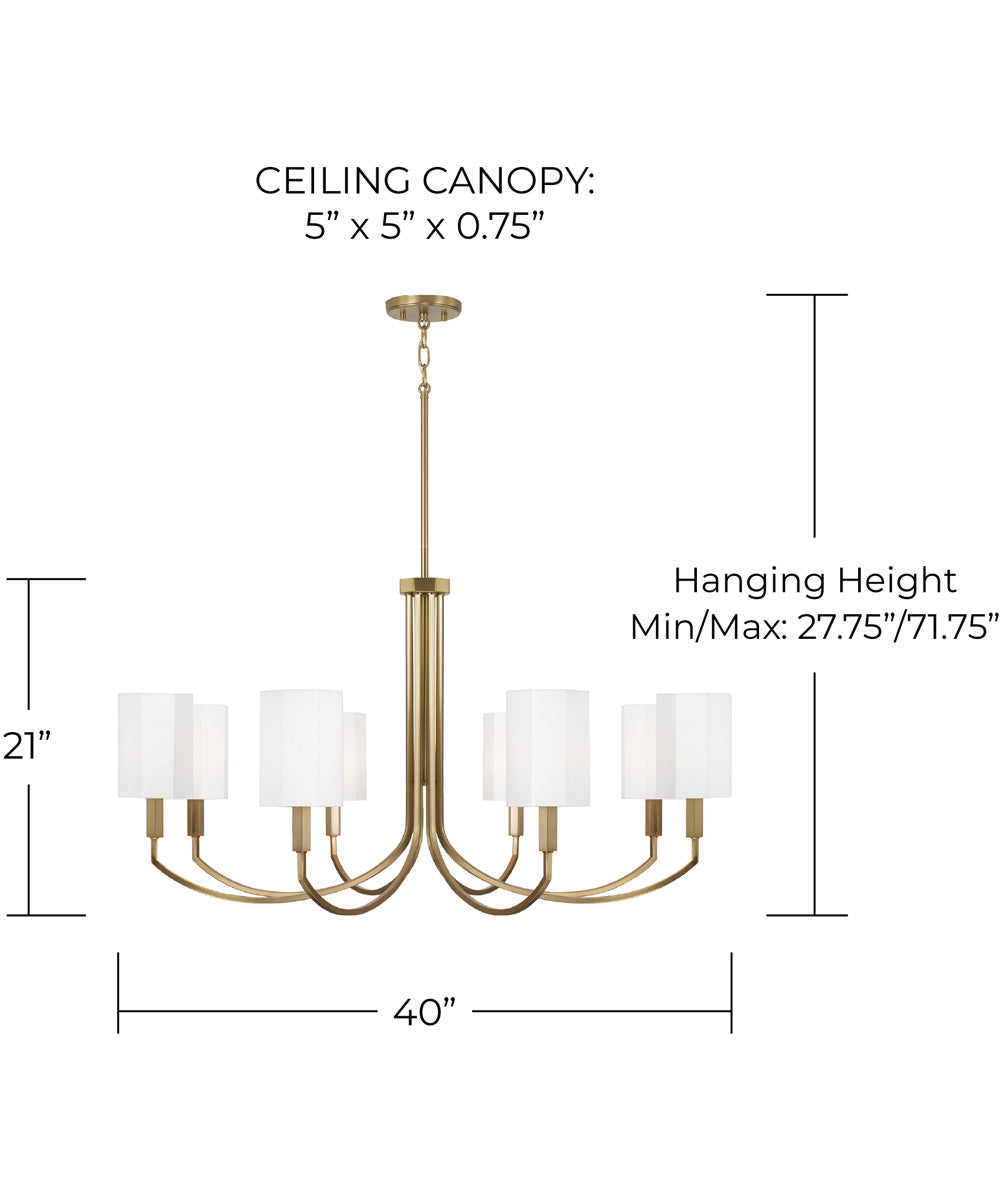 Adrian 8-Light Chandelier Aged Brass
