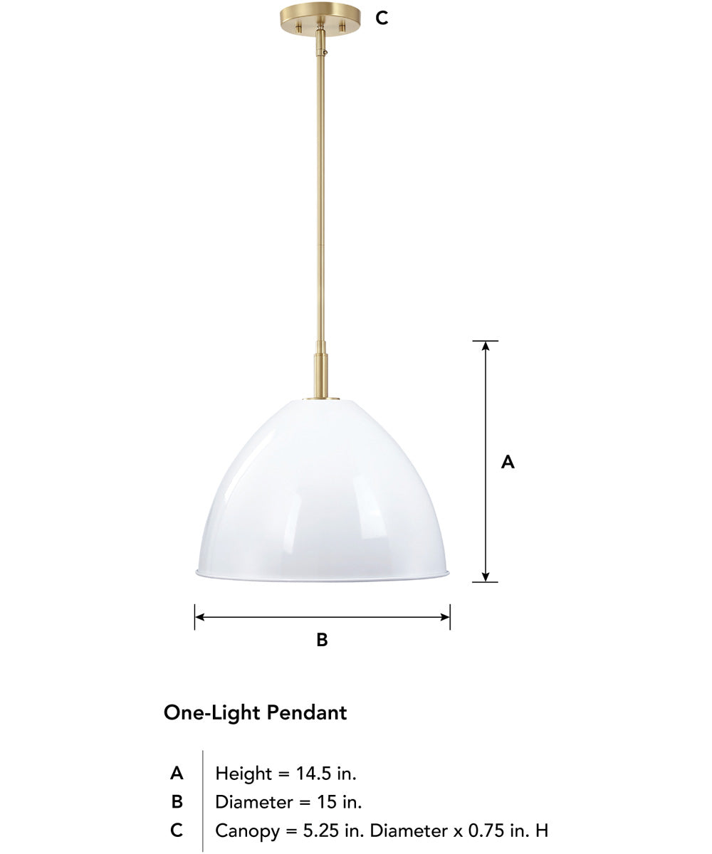 Biba 1 Light Pendant Brushed Gold