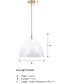 Biba 1 Light Pendant Brushed Gold