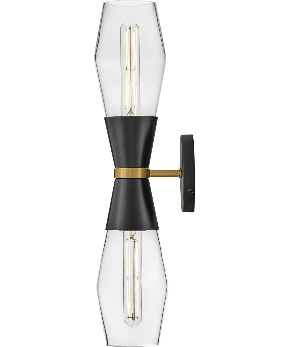 Livie 2-Light Large Two Light Sconce in Black