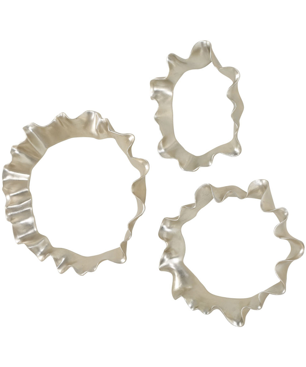 Ripple Effect Silver Wall Art Set of 3