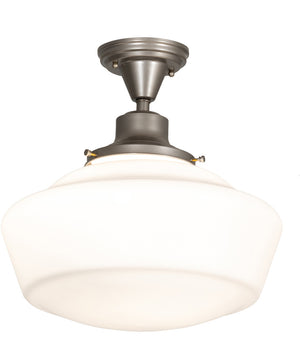 16" Wide Revival Schoolhouse Traditional Globe Semi-Flushmount