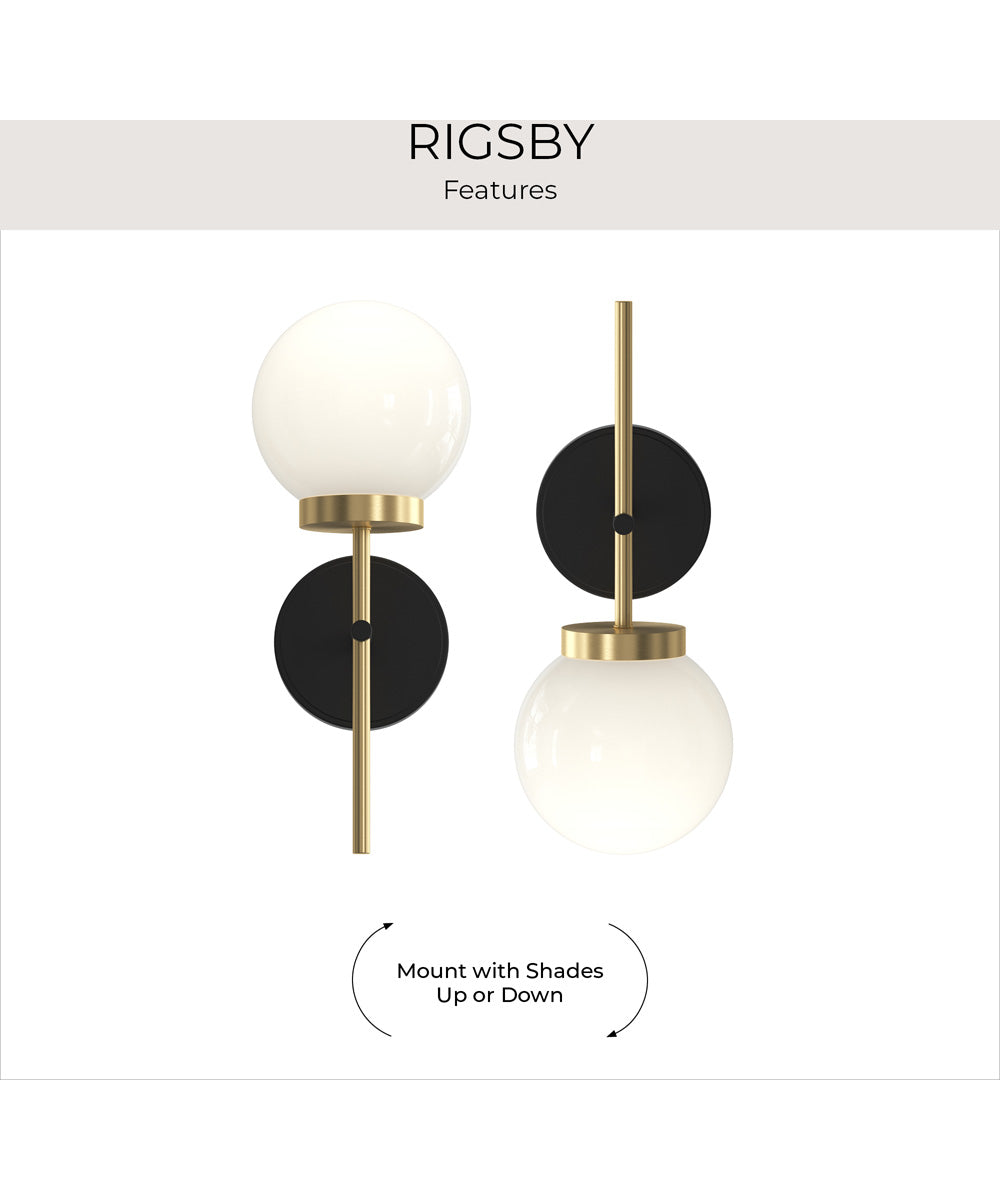 Rigsby 1-Light Wall Sconce Matte Black and Brushed Gold
