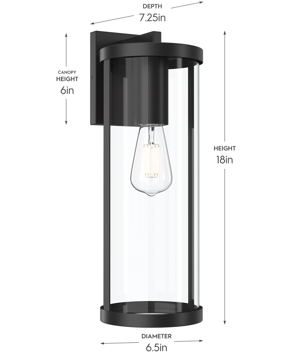 Kagen Extra Large Outdoor Wall Light with Clear Glass Panels Matte Black