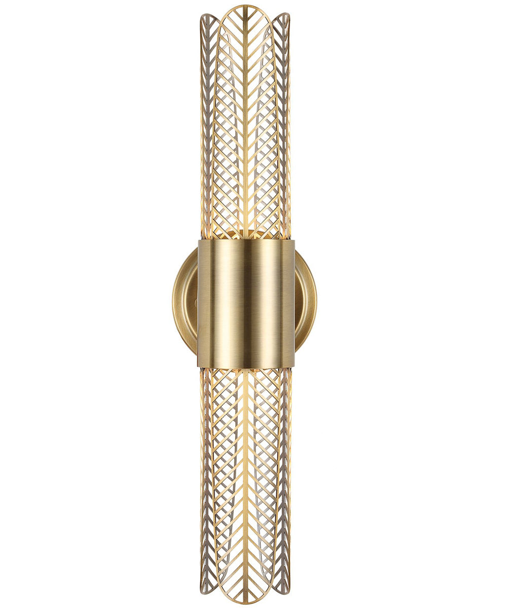Cret 2 Light LED Brass Sconce