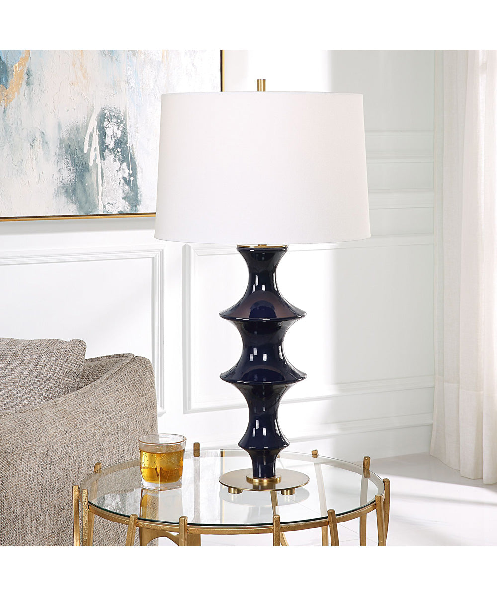 Coil Sculpted Blue Table Lamp