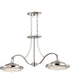 35"W Sawyer 2-Light Pendant Polished Brass