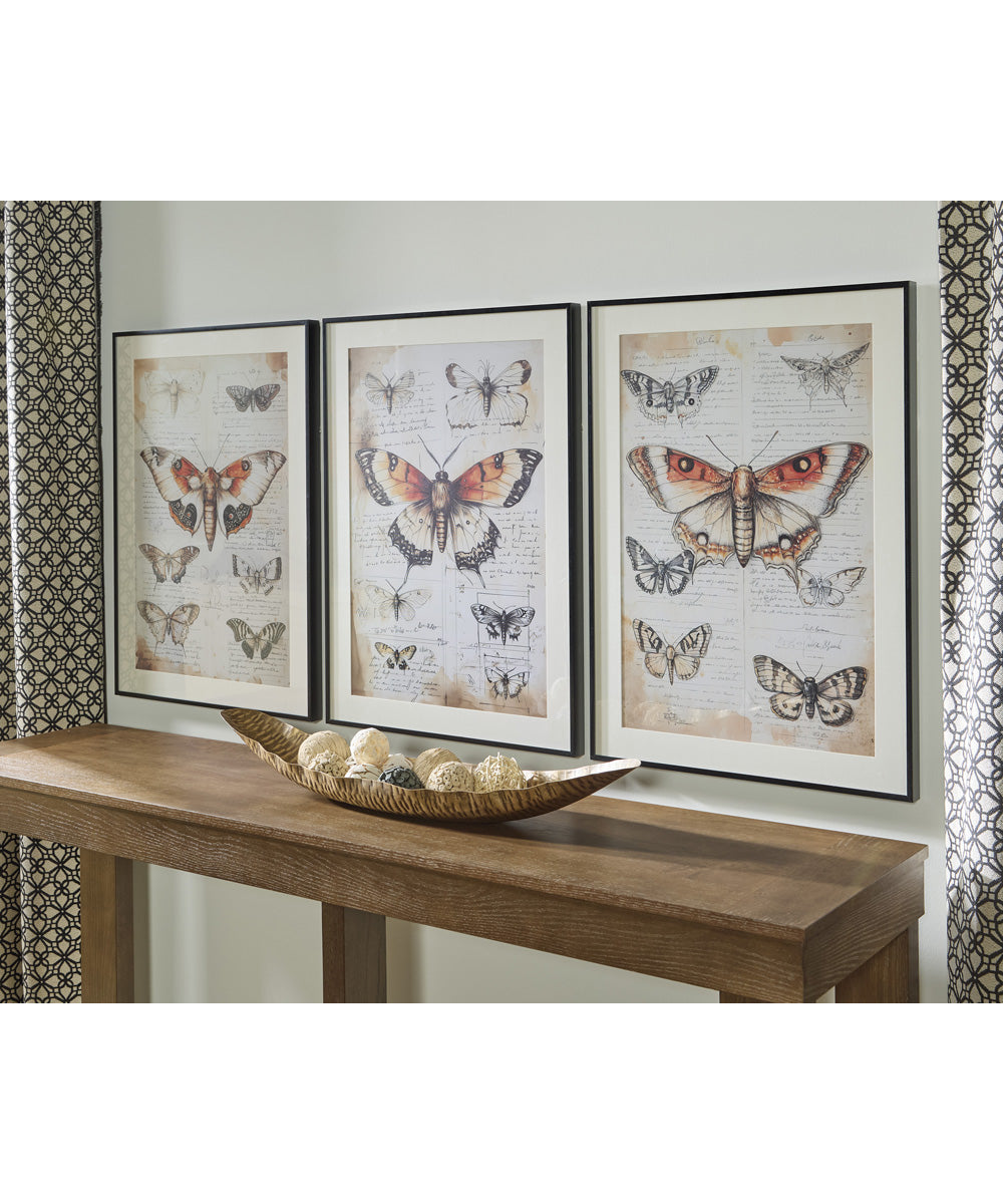 Jossletts Wall Art Set Set of 3 Orange/Black/Ivory