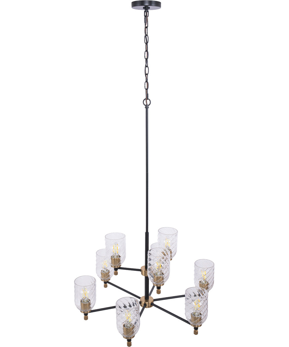 Council 9-Light Lighting Flat Black/Satin Brass