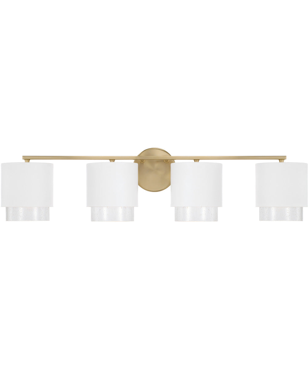 Weller 4-Light Vanity Matte Brass and White