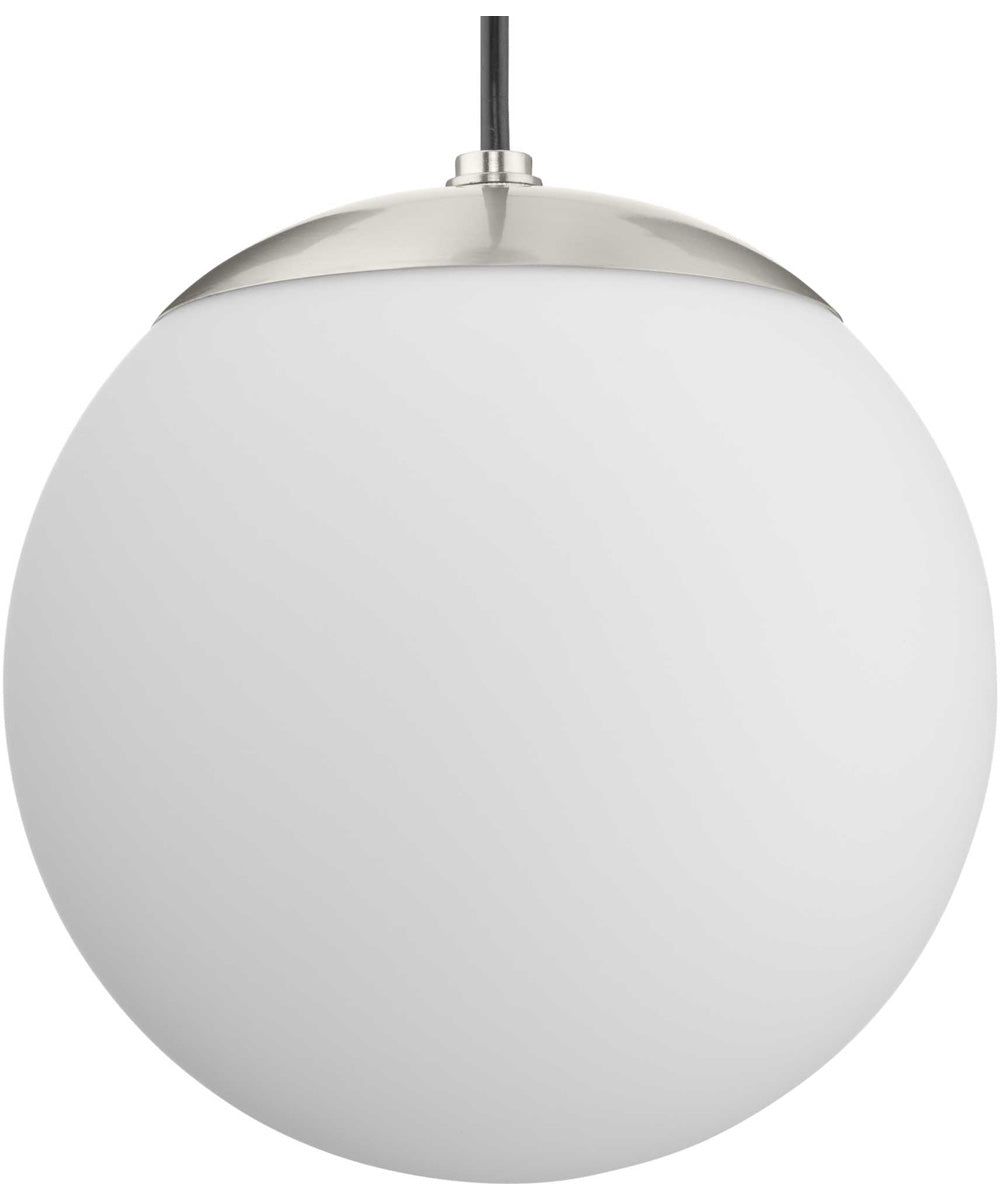 Atwell Opal Glass Globe Small Hanging Pendant Light Brushed Nickel