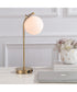 Modern Desk Lamp with White Glass Globe and USB Port