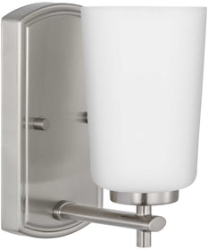 Adley 1-Light Etched Opal Glass New Traditional Bath Vanity Light Brushed Nickel