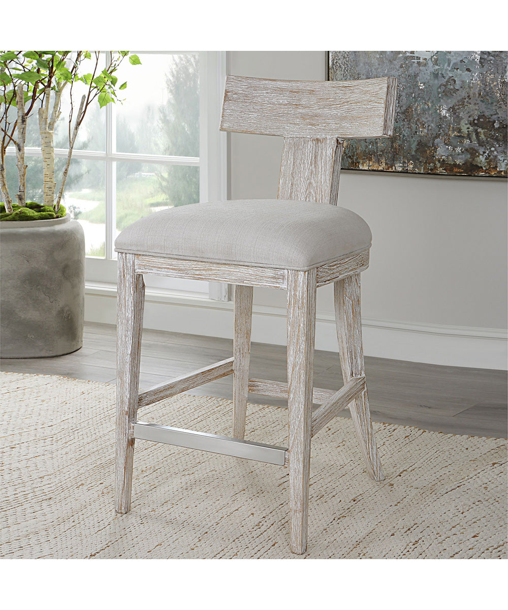 Idris White Counter Stool